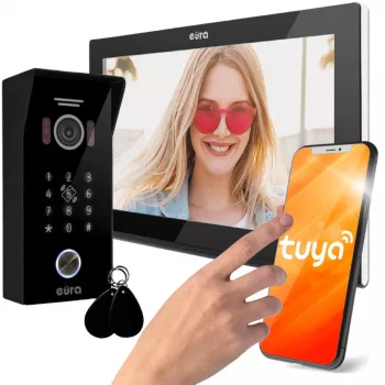 Eura VDP-99C5 Video-Türsprechanlage, 7 Zoll TFT-LCD, WiFi, RFID, Tuya Smart, Schwarz