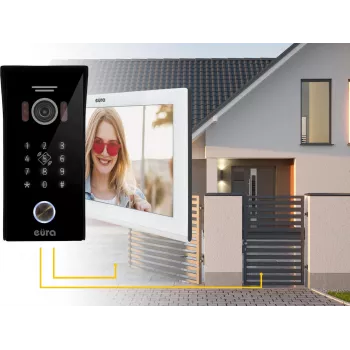 EURA VDP-99C5 Video-Türsprechanlage, 7-Zoll-Touchscreen, WiFi, RFID, Tuya, Weiß