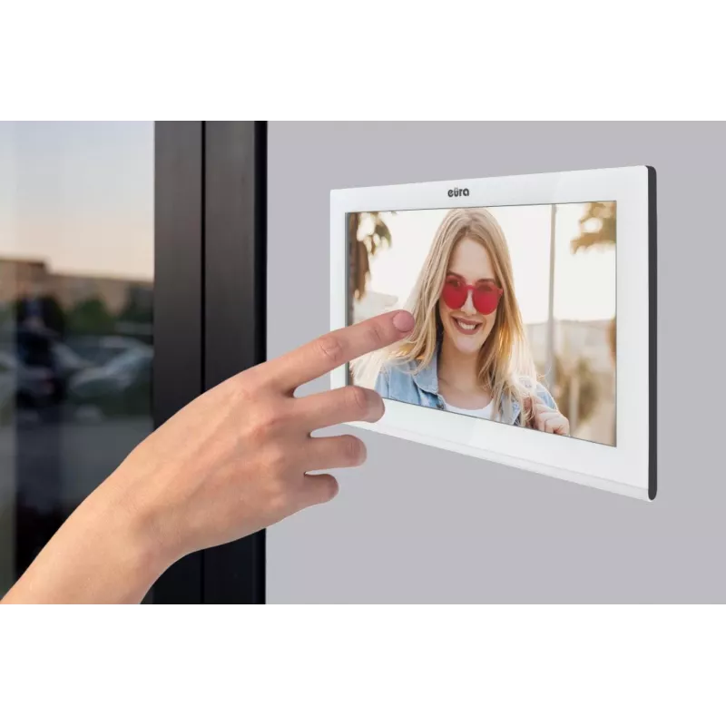 EURA VDP-99C5 Video-Türsprechanlage, 7-Zoll-Touchscreen, WiFi, RFID, Tuya, Weiß