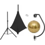 EUROLITE 50cm Gold Spiegelkugel-Set mit Stativ und schwarzem Stretch-Überzug 20000707