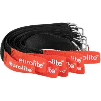 EUROLITE AW-20 Klett-Kabelbinder 20x180mm Schwarz/Rot 10er-Pack