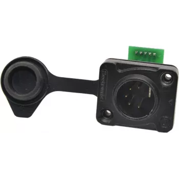 EUROLITE IP XLR Set 5-Pin Stecker/Buchse, IP65, Zinkdruckguss, Lötkontakte, Schwarz 30208439