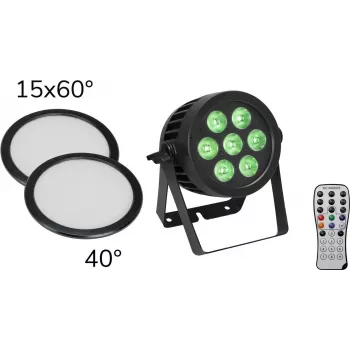 EUROLITE LED IP PAR 7x9W SCL Spot mit 15x60° und 40° Diffusorlinsen 20000672