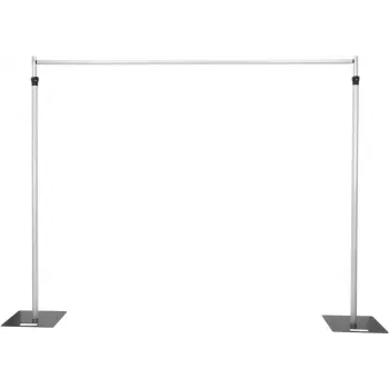 EUROLITE MCS-3148 Mobiler Vorhangständer, Teleskop-Aluminium, 2,5-4,8m Breite, 2,1-3,0m Höhe, 20kg Traglast
