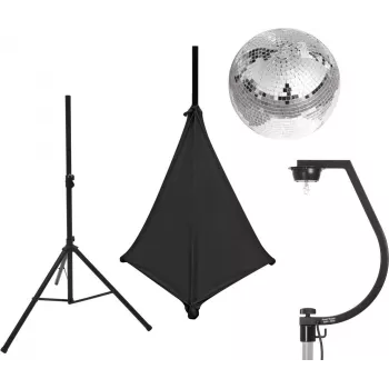 EUROLITE Spiegelkugel-Set 30 cm mit Ständer und schwarzer Abdeckung 20000705