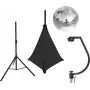 EUROLITE Spiegelkugel-Set 30 cm mit Ständer und schwarzer Abdeckung 20000705
