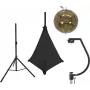 EUROLITE Spiegelkugel-Set 30cm Gold mit Stativ und schwarzem Tuch 20000704