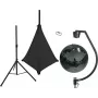 EUROLITE Spiegelkugel-Set 50cm Schwarz mit Ständer und schwarzem Segel 20000709