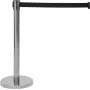 EUROLITE Absperrband mit schwarzem Band, Edelstahlpfosten, 2m 80702984