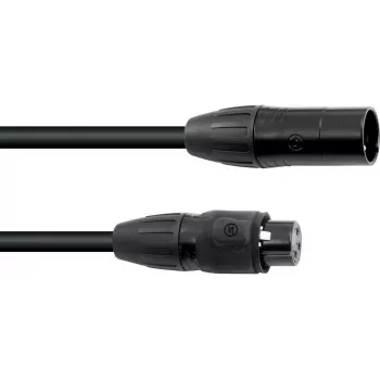 EUROLITE SEC-1 IP65 3-Pin DMX-Kabel 3m Schwarz Wasserdicht