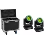 EUROLITE Set 2x LED TMH-B120 Hypno Moving-Head Beam + Flightcase mit Rollen
