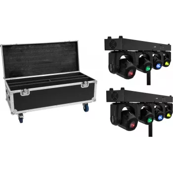 EUROLITE Set 2x LED TMH Bar S120 Moving-Head Spots + Flightcase mit Rollen