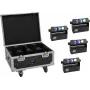 EUROLITE Set 4x AKKU MBT-3 Spot MK2 LED Uplight + Flightcase mit Rollen und Ladefunktion