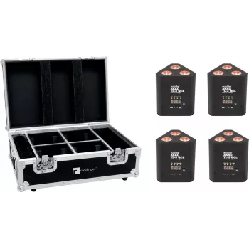 EUROLITE Set 4x AKKU TL-3 QCL RGB+UV Trusslight + Case mit Ladefunktion 20000854