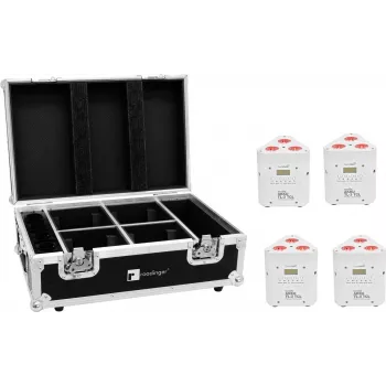 EUROLITE Set 4x AKKU TL-3 TCL Weiß + Charging Case 20000650