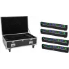 EUROLITE Set 4x LED BAR-8 SWING QCL Bar mit Flightcase und Rollen