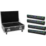EUROLITE Set 4x LED BAR-8 SWING QCL Bar mit Flightcase und Rollen