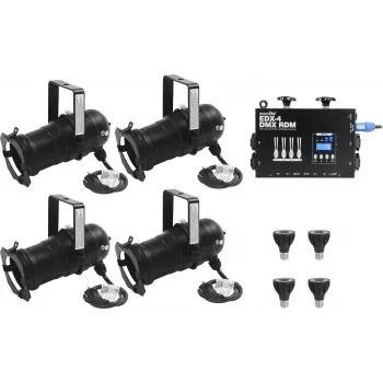 EUROLITE Set 4x PAR-20 Spot sw dim2warm + EDX-4 DMX RDM LED-Dimmerpack (20000695)