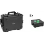 EUROLITE Set 8x AKKU IP Flat Light 3 sw IP65 LED-Spotlights mit Trolley-Case