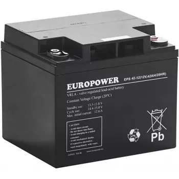 Europower AGM Batterie EPS Serie 12V 42Ah (8-12 Jahre Lebensdauer)