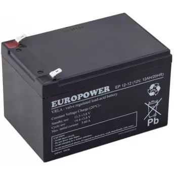 Europower EP12-12 12V 12Ah AGM Batterie