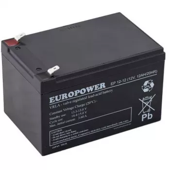 Europower EP12-12 12V 12Ah AGM Batterie