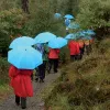 EuroSCHIRM Swing liteflex Blau Fiberglas Polyester Regenschirm in voller Größe