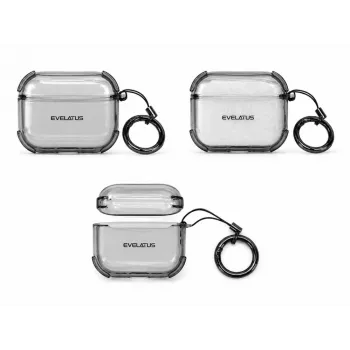 Evelatus Apple AirPods 4 TPU Schutzhülle Transparent Schwarz