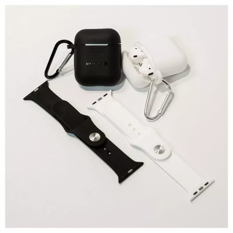 EVELATUS Apple AirPods Case EAC04 White - Silikon-Schutzhülle für AirPods 1. und 2. Generation