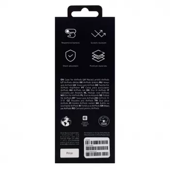 EVELATUS Apple AirPods Case EAC05 White - Silikon-Schutzhülle mit Karabiner