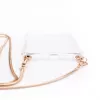 Evelatus Apple iPhone 11 Pro Silikon Transparente Hülle mit Halskette TPU Band Gold
