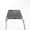 Evelatus Apple iPhone 11 Pro Silikon Transparent mit Halsband TPU Band Silber