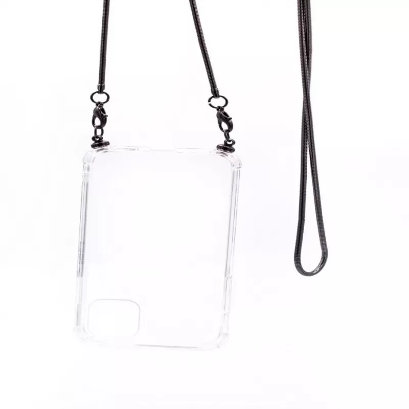 Evelatus Apple iPhone 11 Pro Silikon Transparent mit Halsband TPU-Band Space Grau