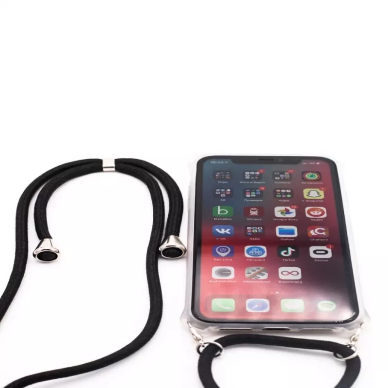 Evelatus Apple iPhone 11 Pro Silikon Transparent mit Halsband TPU-Band Transparent