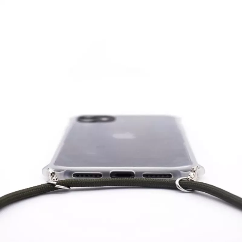 Evelatus Apple iPhone 11 Silicone Transparent Case with Necklace TPU Strap Transparent