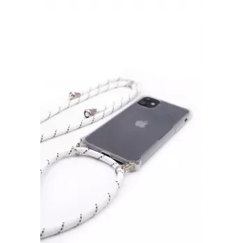 Evelatus Apple iPhone 11 Silikon Transparente Hülle mit Halsband TPU Band Transparent