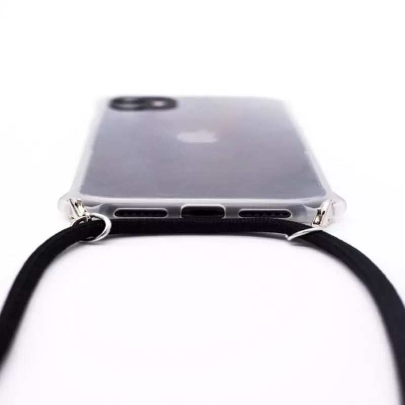 Evelatus Apple iPhone 11 Silikon Transparente Hülle mit Halskette TPU Band Transparent