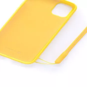 Evelatus Apple iPhone 11 Soft Touch Silikonhülle mit Trageriemen Gelb