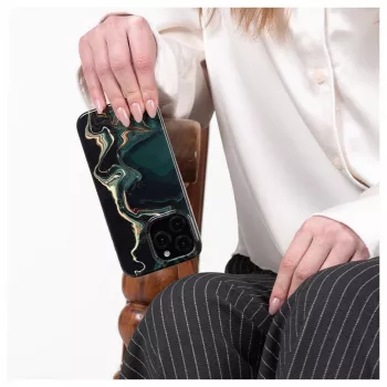 Evelatus Apple iPhone 15 Pro PC-Hülle Custom Print Marble Dark Green