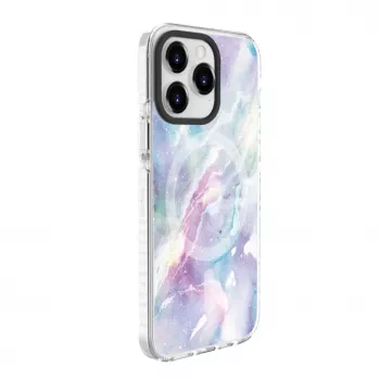 Evelatus Apple iPhone 15 Pro PC+TPU Hülle mit MagSafe – Marmor Lila