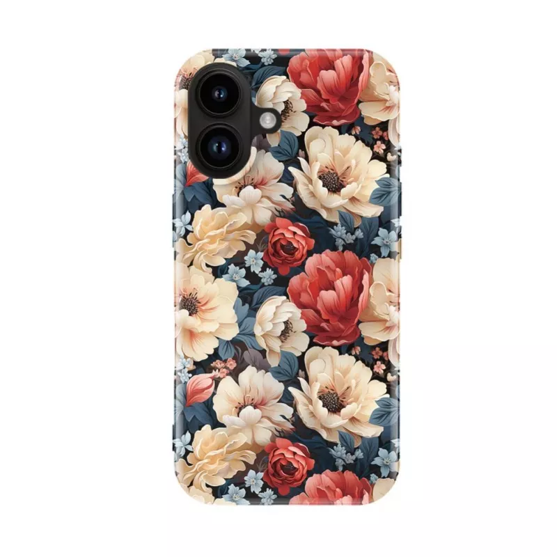 Evelatus Apple iPhone 16 Slim Shell mit MagSafe Custom Flower Red Print