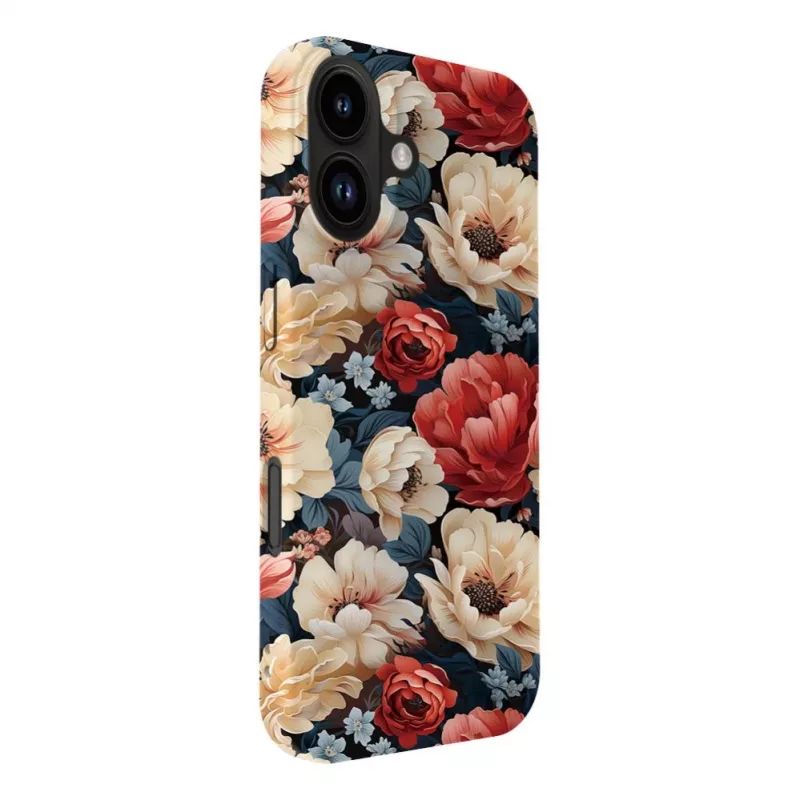 Evelatus Apple iPhone 16 Slim Shell mit MagSafe Custom Flower Red Print