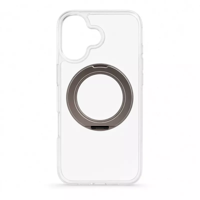 Evelatus Apple iPhone 17 Hybrid-Hülle mit MagSafe PC+TPU 360 Metallständer Transparent