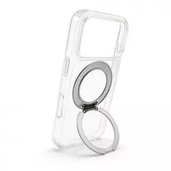 Evelatus Apple iPhone 17 Pro Hybrid-Hülle mit MagSafe PC+TPU 360° Metallständer Transparent