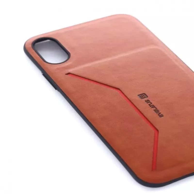 Evelatus Apple iPhone X Nobel Braun Folio-Brieftaschen-Hülle