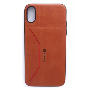 Evelatus Apple iPhone X Nobel Braun Folio-Brieftaschen-Hülle