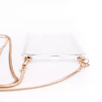 Evelatus Apple iPhone XR Silikon TPU Transparent mit Halskette Gold