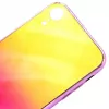 Evelatus Apple iPhone XR Water Ripple Gradient Color Anti-Explosion Tempered Glass Case Gradient Yellow-Pink