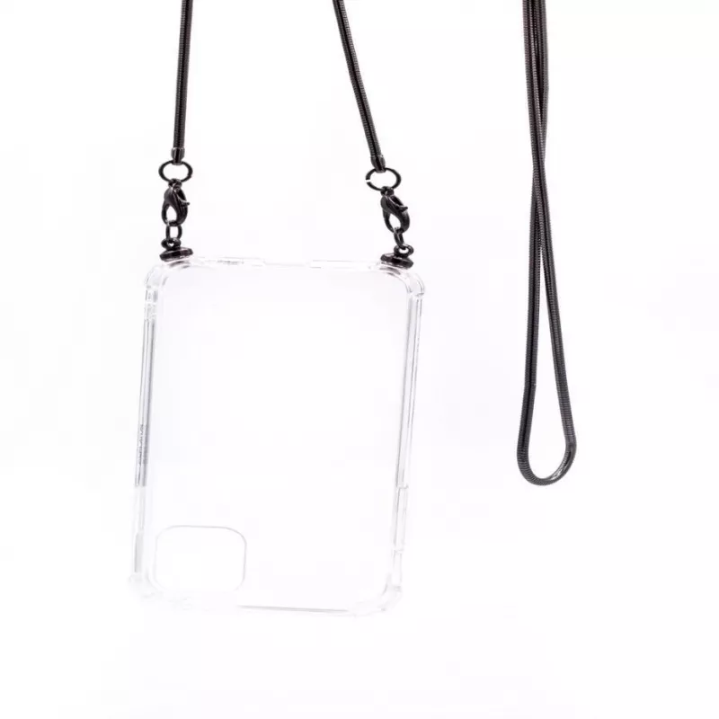Evelatus Apple iPhone XS Max Silikon Transparent mit Halsband TPU Band Space Grau