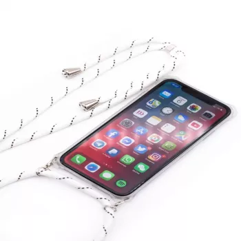 Evelatus Apple iPhone Xs MAX Silikon Transparent mit Halsband TPU Band Transparent
